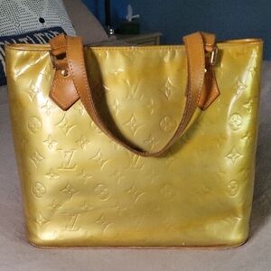 Louis Vuitton Shimmering Gold Tote with Tan Accents